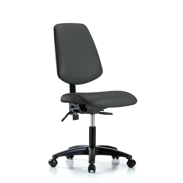 Blue Ridge Ergonomics Desk Chair No Arms, 18" to 23" Height, Vinyl, Charcoal BR-VDHCH-MB-RG-T0-A0-RC-8605 - main