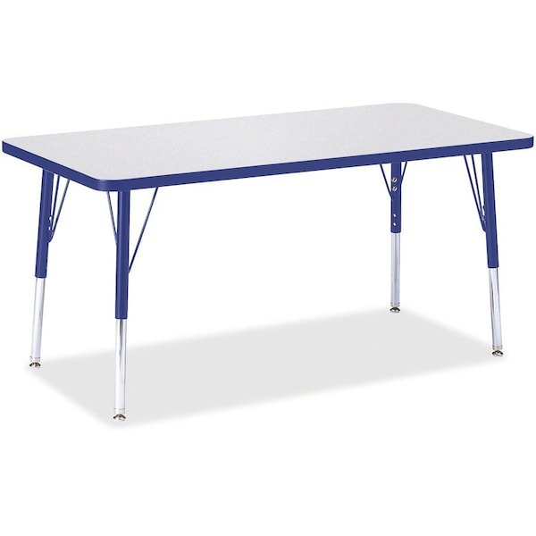 Jonti-Craft Berries Rectangle Activity Table, 24 in. x 48 in., E-height, Freckled Gray/Blue/Gray 6403JCE003 - main