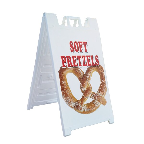 Signmission Soft Pretzels, A-Frame & 2 Decals Installed, Heavy-Duty Plastic Frame SBHD-D-2436-Soft Pretzels - main