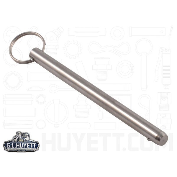 Huyett Detent Pin, 300 Stainless Steel, 0.375 in Dia x 4.500 in Effective Length x 0.379 in Hole Dia DTPS-0375-4500 - main