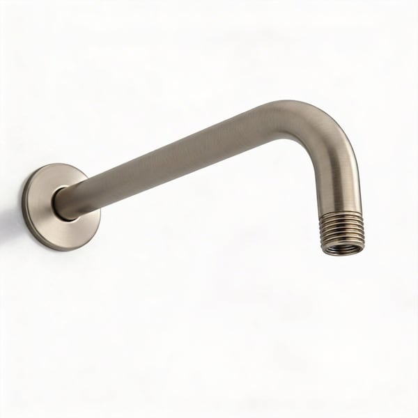 Supplygiant 12 in Shower Arm 90 Degree Stainless Steel Rain Shower Head Extension Arm with Flange, Nickel Finish 74-TB34BG-O - main