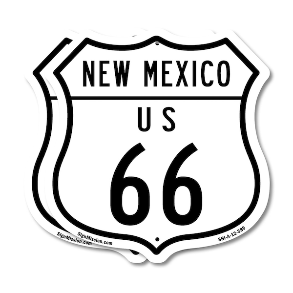 Signmission New Mexico Route Marker Shield Sign Us 6, 12 inch X 12 inch, Aluminum Metal Sign, 2PK SHI-A-2PACK-12-389 - main