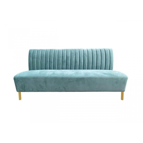 Homeroots 71" Light Gray Velvet Sofa With Gold Legs 480924 - main