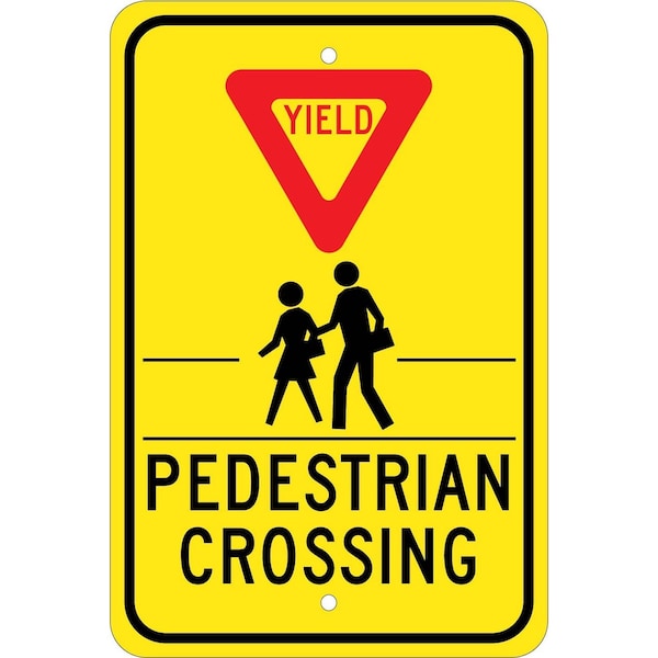 Nmc Yield Pedestrian Crossing Sign, TM169K TM169K - main