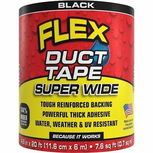 Flex Seal Family of Products Flex Super Wide Duct Tape 4.6 in. W X 20 ft. L Black Duct Tape DTBLKR4620 - main