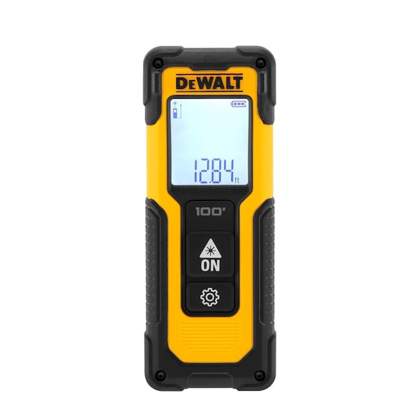 Dewalt 6.5 in. L X 3.8 in. W Laser Distance Measurer 100 ft. Black/Yellow 1 pc DWHT77100 - main