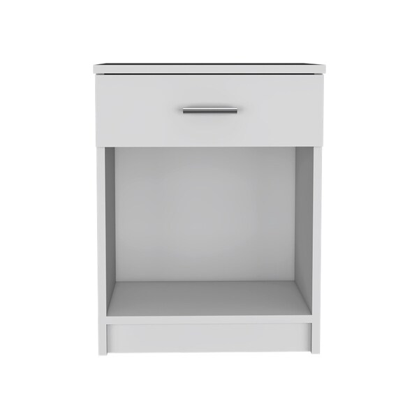 Homeroots 22" White Wood One Drawer Nightstand 479972 - main