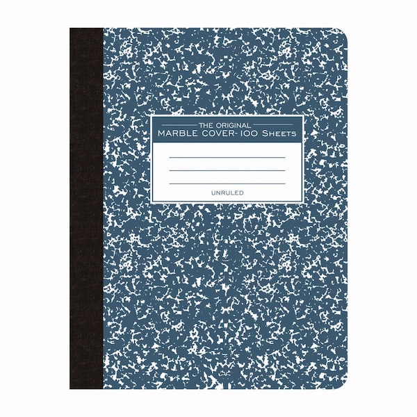 Roaring Spring Hardcover Marble Composition Book, Unruled, Blue Marble Cover, 100 9.75 x 7.5 Sheets 77261 - main