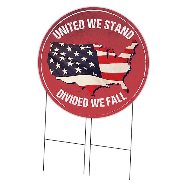 Signmission United We Stand Double Sided Corrugated Plastic Circle Yard Sign C-36-CIR-DS-WS-United we stand - main