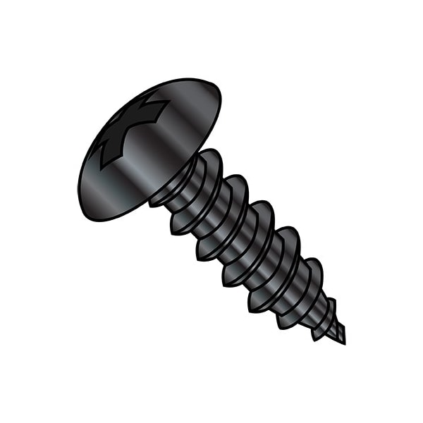 Zoro Select 6-18X7/16 Phil Truss Ft Sts Type A Blk Zinc & Bake, 10000Pk 0607APTBZ - main