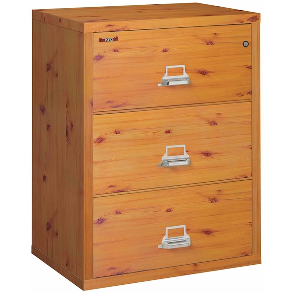 Fireking 3 Drawer, 1 Hr Fire & impact rated, 31" wide lateral Knotty Pine 3-3122-CKP - main