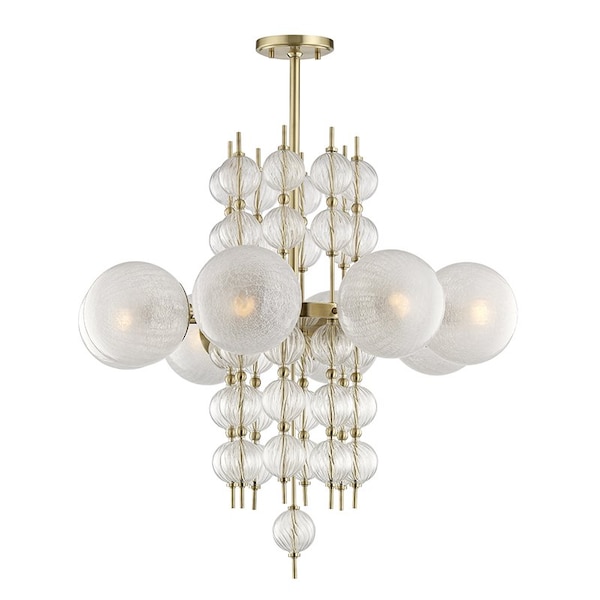 Hudson Valley Lighting Calypso 8 Light Chandelier 33.5 In. Aged Brass 6433-AGB - main