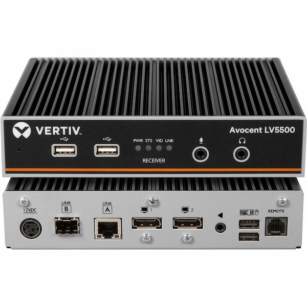 Vertiv AVOCENT LONGVIEW 5500 HIGH-PERFORMANCE KVM EXTENDER, RECEIVER, SINGLE HEAD, LV5500R-400 - main