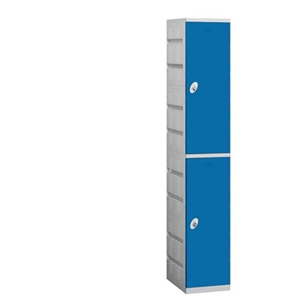 Patioplus Salsbury Unassembled Double Tier 1 Wide Locker Color Blue PA960168 - main