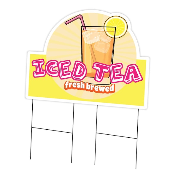 Signmission Iced Tea Yard Sign & Stake outdoor plastic coroplast window, C-DC-2436-Iced Tea C-DC-2436-Iced Tea - main