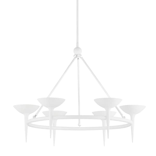 Troy Lighting Cecilia 6 Light Chandelier 40 In. Gesso White F2606-GSW - main