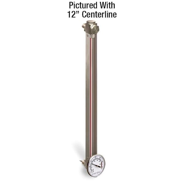 Oil-Rite Steel Liquid Gauge w/Dial Thermometer w/Straight Threads and Buna-N Seals - 18in., 1/2in.-20 w/Nuts B1559-21800BB1W - main