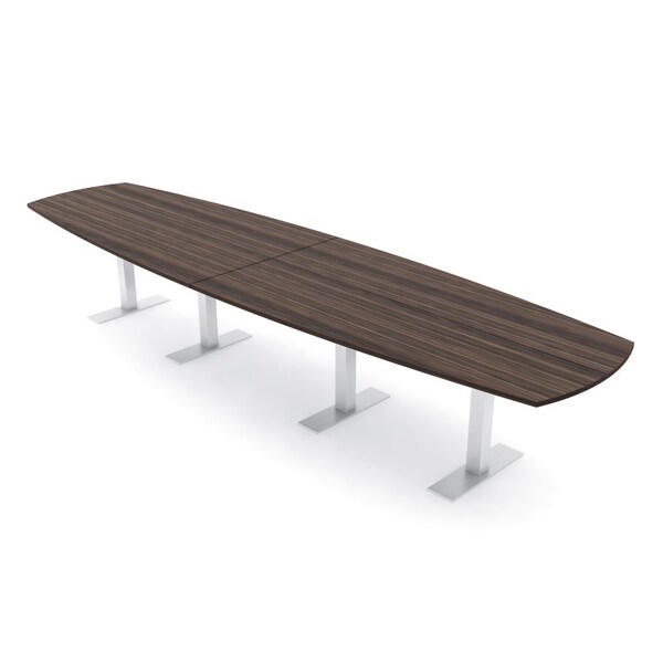 Skutchi Designs Arc Boat Conference Table With Power, 48 in W, 168 in L HAR-ABOT-48X168-T-H3041-NA - main