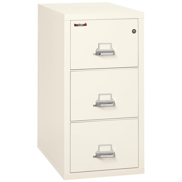 Fireking 3 Drawer, 1 Hr Fire & Impact Rated, Vertical, 31" depth Letter Ivory White 3-1831-CIW - main
