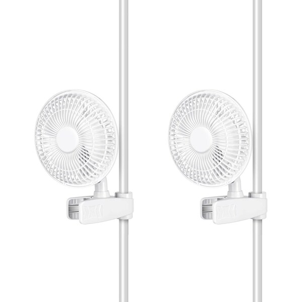 Simple Deluxe HealSmart Clip Fan, 6-Inch Grow Tent Fan, Monkey Fan, Wall Mount Fan, 15W, 2-Speeds Control, 2PK GLFANXCLIP6X2 - main