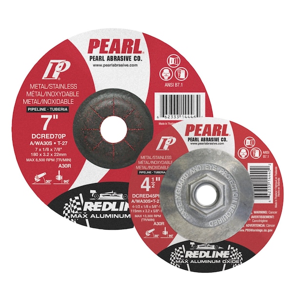 Pearl Type 27, 5 in Dia, 1/8 in Thick, 5/8 in-11 Arbor Hole Size, 30 Grit DCRED50PH - main