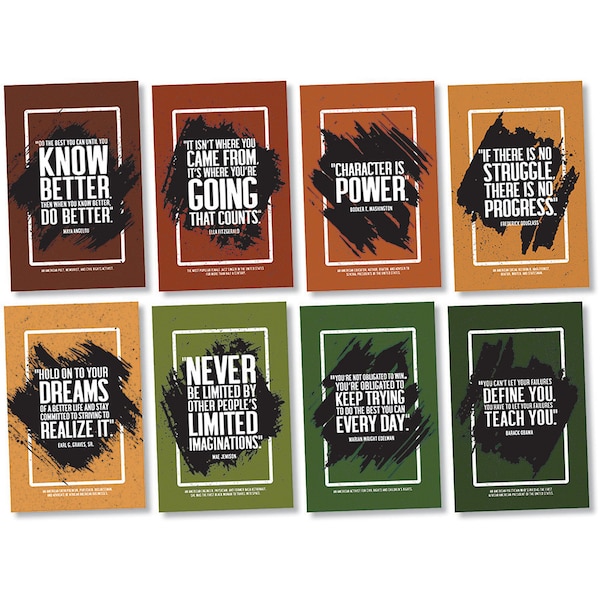 North Star Teacher Resources Inspirational Quotes by African American Influencers Bulletin Board Set NS3503 - main