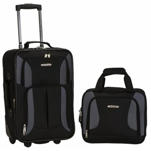 Rockland F102-BLACK-GRAY 2 PC LUGGAGE SET - BLACK-GRAY F102-BLACK/GRAY - main