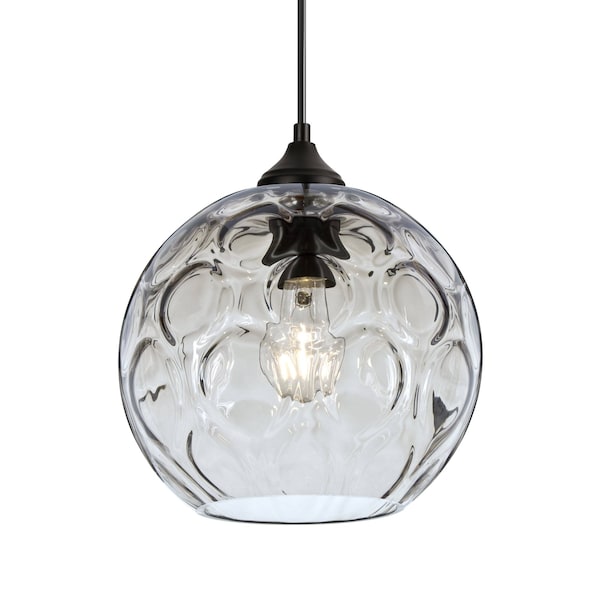 Besa Lighting Besa Bombay Pendant, Clear, Black Finish, 1x 8W LED Filament OP-BOMYCL-EDIL-BK - main
