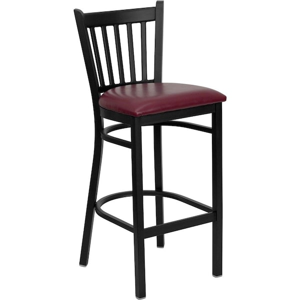 Flash Furniture Restaurant Stool, Vertical Back, Burg Sea XU-DG-6R6B-VRT-BAR-BURV-GG - main
