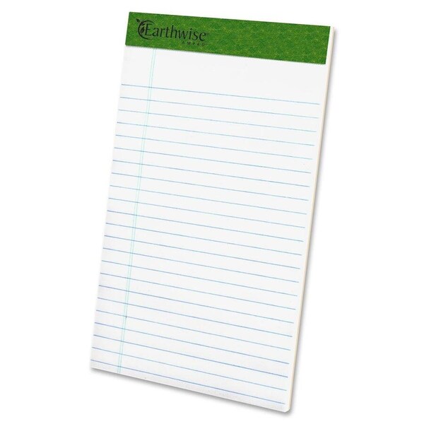Esselte Pendaflex Esselte Envirotec Jr. Legal Pads, 5in x 8in, 15 lb, White, 50 Sheets/Pad, 12 Pads/Pack 20152 - main