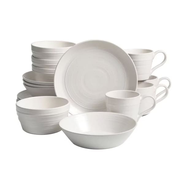 Bee And Willow Gibson Milbrook 16 Piece Round Stoneware Dinnerware Set in White 124639.16 - main