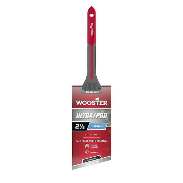 Wooster Ultra/Pro GRIPTECH MAX Series Paint Brush, 2-1/2 in W, Firm Thin Angle Brush, 2-7/8 in L Bristle G4181-2 1/2 - main