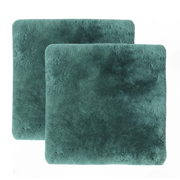 Homeroots Set Of Two 17" X 17" Emerald Linen Solid Color Dining Chair Pad 480442 - main