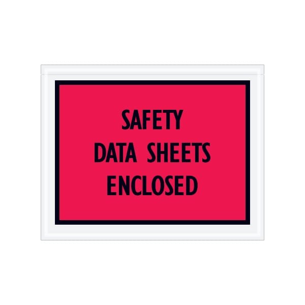 Bsc Preferred 7 x 5-1/2'' Red ''Safety Data Sheets Enclosed'' Envelopes, 1000PK PL400 - main