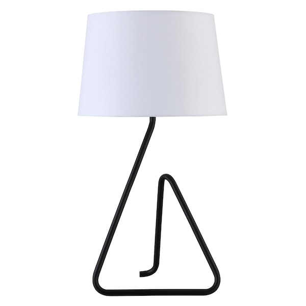 Homeroots 22" Black Metal Table Lamp With White Bell Shade 524514 - main