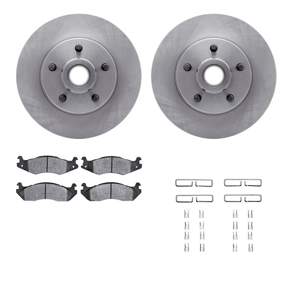 Dynamic Friction Co DFC Brake Rotor- Heavy Duty Brake Pad includes Hardware 6412-66008 - main