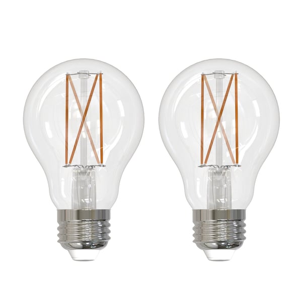 Bulbrite 40W Equivalent Warm White Light A19 Dimmable LED Filament Light Bulb, 2PK 860997 - main