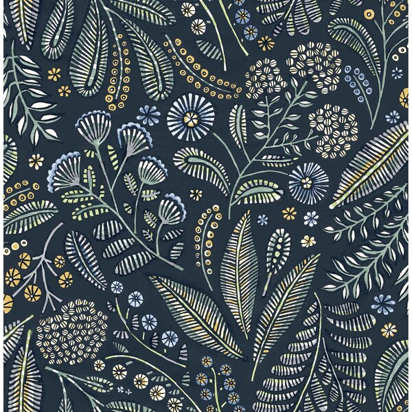 A-Street Prints Briar Navy Floral Wallpaper 4135-27293 - main