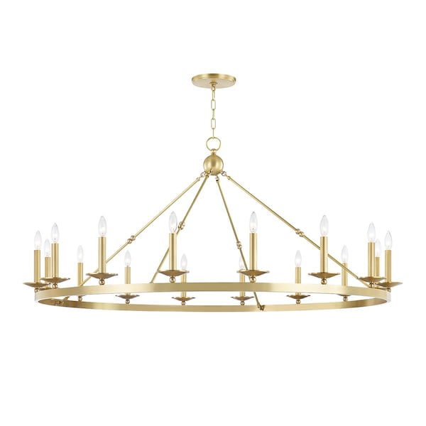 Hudson Valley Lighting Allendale 16 Light Chandelier 58 In. Aged Brass 3216-AGB - main