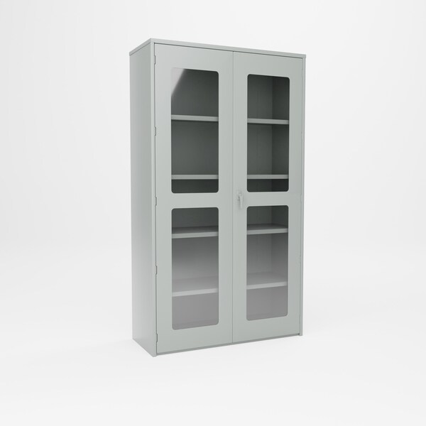 Pucel Heavy Duty Plexiglass Door Cabinet, 48 in W x 84 in H x 19 in D, Gray HDSC-4884-19-4-PLEX - main