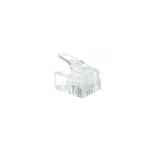 Cable Wholesale Phone/Data RJ11 Crimp Connectors for Stranded Wire, 6P4C, 50 pieces 31D0-6P4CS - main