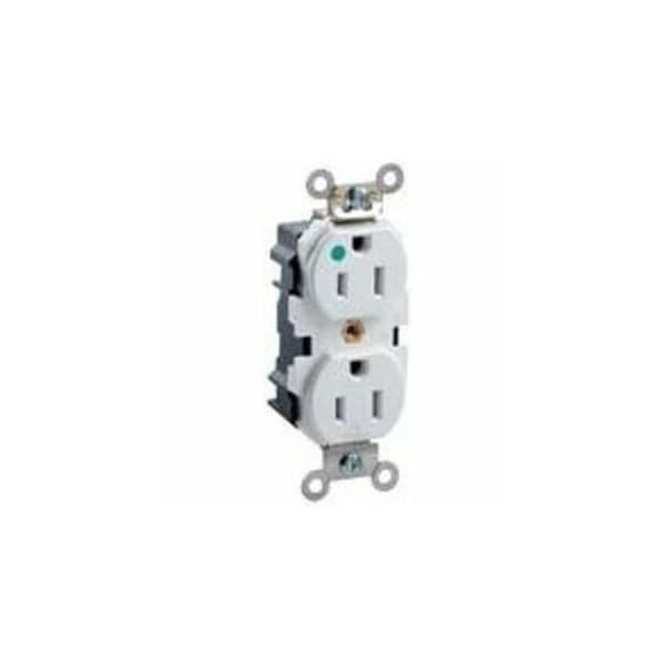 Leviton Lev-Lok Hospital Grade Duplex Receptacle, 20 Amp, 125 Volt M8300-B - main