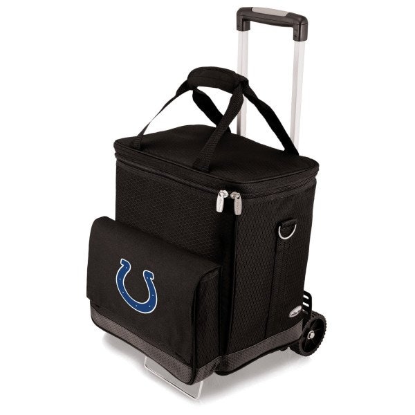 Picnic Time Family Of Brands NFL Indianapolis Colts - Cellar 6-Bottle Wine Carrier & Cooler Tote with Trolley 660-85-179-144-2 - main