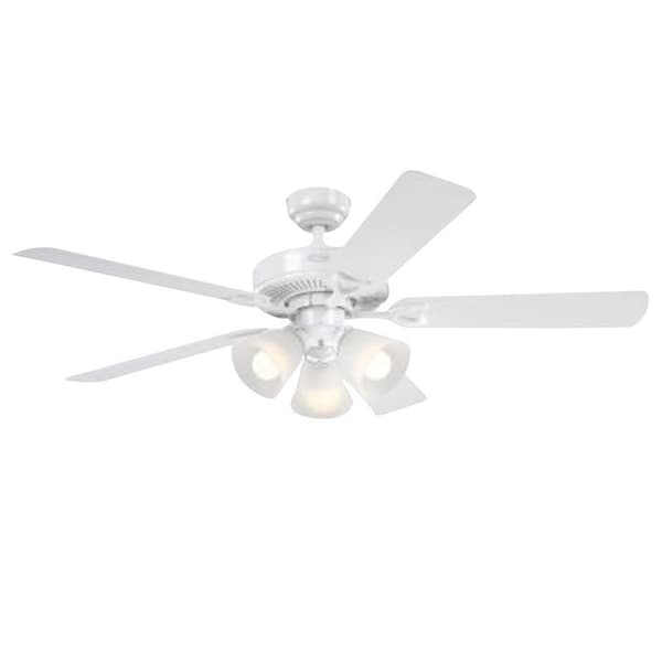 Westinghouse Travis Series Indoor Ceiling Fan, White Housing, Rustic Birch/White Blade, 52 in Sweep, MDF Blade 7312000 - main