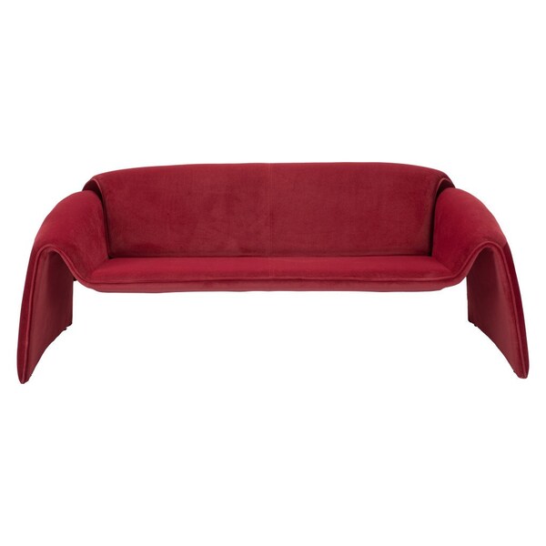 Homeroots 70" Red Velvet Sofa 574002 - main