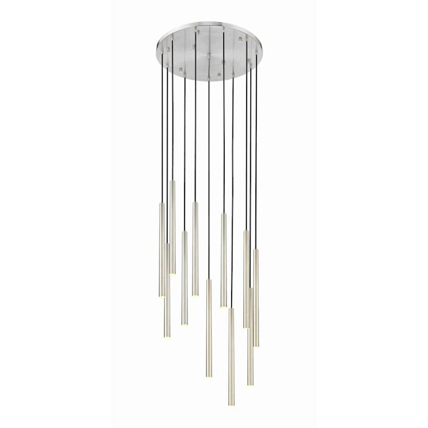 Z-Lite Forest 11 Light Chandelier, Brushed Nickel, 24 In W x 23.75 In H 919MP24-11R-BN-LED - main