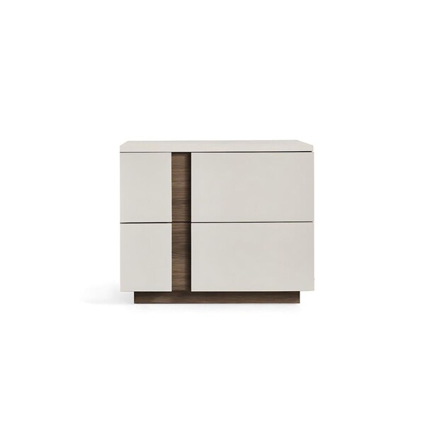 Homeroots 20" Light Gray Wood Two Drawer Nightstand 719556 - main