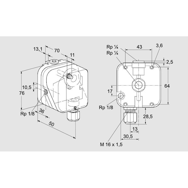 Honeywell Kromschroder SW, PRESS, GAS, DG 10N 3 KS84447700 - main