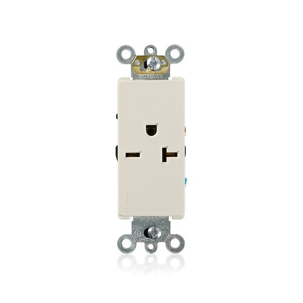 Leviton Plugs&Rcptcls, 20A, 250VAC, Almnd, Nylon 16441-T - main