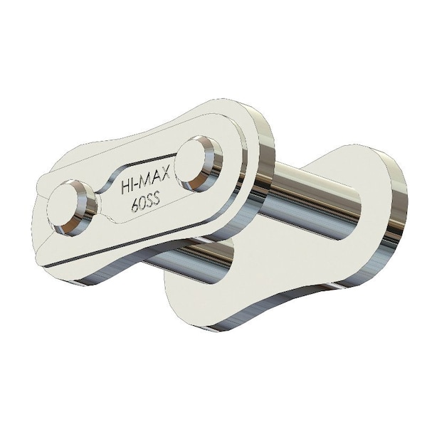 Senqcia Hi-Max Single Strand Spring Clip Connecting Link, 60SS chain, .75P, .5 OAW, .234 Pin, 304SS 60SSHMCL - main